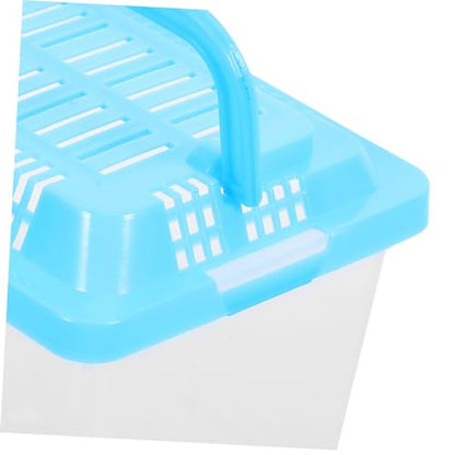 Portable Turtle Feeding Box Transparent Reptile Habitat for Turtles Easy Aquarium for Pet Transport Travel - size: 13.00X9.00X9.00cm