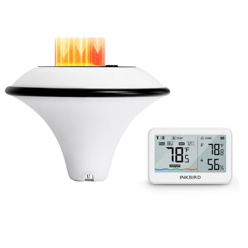 Solar Pool Thermometer, Smart Wireless Digital Pool Thermometer Easy Read, IPX8 Waterproof Water Temperature Monitor for Hot Tub, Bath, Swimming, Pond