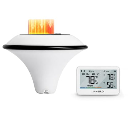 Solar Pool Thermometer, Smart Wireless Digital Pool Thermometer Easy Read, IPX8 Waterproof Water Temperature Monitor for Hot Tub, Bath, Swimming, Pond