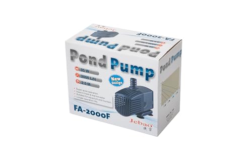 Jebao Submersible Fountain Pump for Hydroponics, Aquaponics, Waterfall, Fish Pond (FA-2000F, 530GPH) - size: 530gph