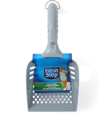 Fresh Step All-in-One Cat Litter Scoop with Ergonomic Handle, 2-Pack | Deep shovel design, ergonomic handle grip, Kitty Litter Scooper for fast and easy daily scooping - size: One Size - 2 Count, style: All in One Litter Scoop