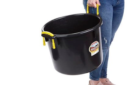 Little Giant® Plastic Muck Tub | Durable & Versatile Utility Bucket with Handles | Muck Bucket | Durable Handles | 40 Quart | Black - color: Black, size: 40 quart