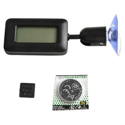 FABULETTA Fahrenheit Dual Scale Thermometer, 360 Degree Rotating Hygrometer, Suction Cup Reptile Thermometer(Black) - color: Black