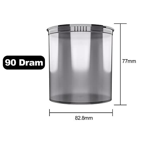 90 Dram CR Plastic Packaging Pop Top Containers - Child Resistant Travel Holder Vial Bottles - 60 qty (Smoke) - color: Smoke