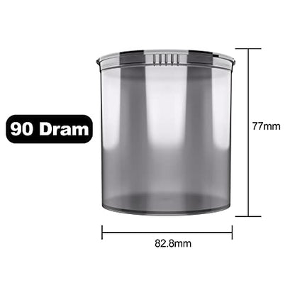90 Dram CR Plastic Packaging Pop Top Containers - Child Resistant Travel Holder Vial Bottles - 60 qty (Smoke) - color: Smoke