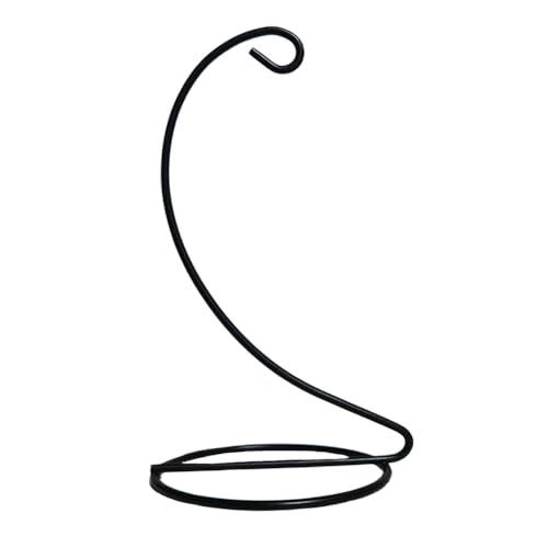Black Ornament Display Stand,Iron Hanging Stand Rack Holder for Hanging Glass Globe Air Plant Terrarium,Christmas Ornament and Home Office Party Decoration (Black) - color: Black, size: 6.5"x3.35"