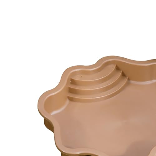 Reptile Water Bowl with Ramp, 11.81 x 5.91 x 2.20 in Terrarium Bathing Pool for Tortoises, Geckos, and Chameleons, Light Brown - color: Light brown