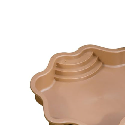 Reptile Water Bowl with Ramp, 11.81 x 5.91 x 2.20 in Terrarium Bathing Pool for Tortoises, Geckos, and Chameleons, Light Brown - color: Light brown