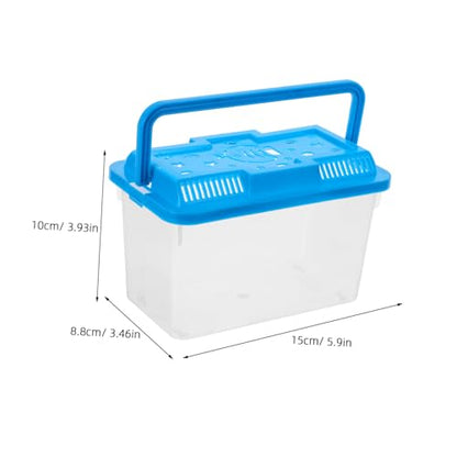 TOYANDONA Portable Transparent Plastic Fish Tank for Small Turtles and Reptiles Easy to Aquarium with Lid Lightweight Travel Container for Pet Transport and Observation