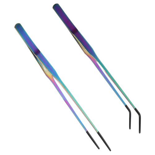 Abaodam 2pcs Stainless Steel Pet Feeding Tongs for Geckos Reptiles Aquarium Tweezers Clamp for Fish Easy Handling Pet Feeding Tools