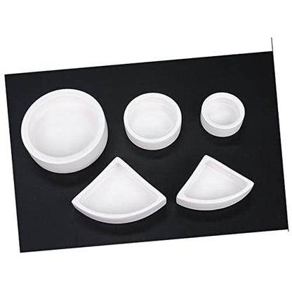 Kisangel 2pcs Reptile Food and Water Storage Bowls Thicken Ceramics Lizard Feeder Set Round Design for Reptiles Easy to Clean Stable Base White