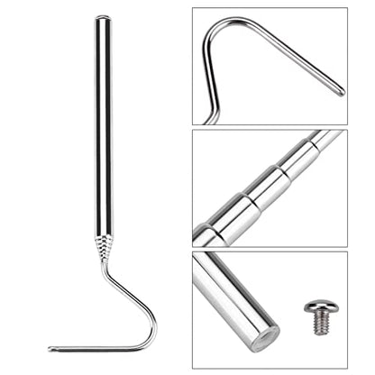 Collapsible Snake Hook Stainless Steel Extensible Snake Catcher Capture Hook for Catching Handling Grabber Separate Small Pet Snake | Non-slip Handle,Collapsible,Portable Mini,Retractable,Catching Snake Handling Tool,Professional,Easy to Carry and Store