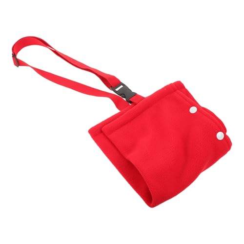 BESTonZON Reptile Transport Sling Adjustable Breathable Pet Travel Carrier Bag for Small Animals with Red Exterior Suitable for Bearded Dragons Chameleons Geckos Outdoor Use
