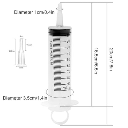 3 Pack 100ml Syringes, Large Garden Syringe for Scientific Labs, Watering, Refilling - style: 100ml