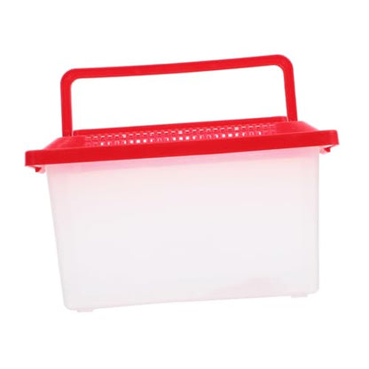 Portable Transparent Turtle Feeding Box Lightweight Leakproof Aquatic Habitat for Reptiles and Crabs Travel Container for Outdoor Adventures and Pet Observation
