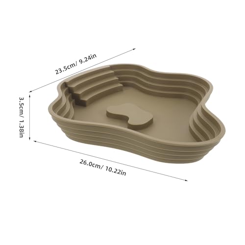 Lake Shaped Bathing Tub for Reptiles, Tortoise Bathing Pool with Steps - Water Dish for Animal Gecko Frog Daily Soaking and Resting