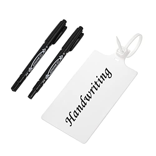 Tenshun 100 Plastic Tags - Waterproof, Writable, Seal & Shipping Tags with 2 Pens - color: White, size: 100 PCS