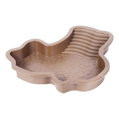 Reptile Water Pool Aquarium Ornament | Turtle Soaking Tub with Ladder Turtle Pool Scenery for Gecko, Turtle, Bearded Dragon, Aquatic Climbing Pet, Amphibians - color: Red Brown