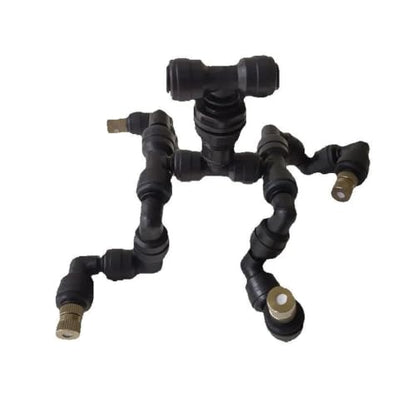 4 Head Garden Watering Reptile Fogger Mister With Quick Connecting Nozzle 0.3mm Connect With 6.35mm Pipe(4-Head Black) - color: 4-Head Black