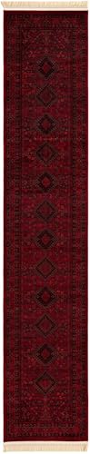 Unique Loom Tekke Collection Area Rug - Sheibani (2' 7" x 13' 1" Runner Red/Black) - size: 2'7" x 13'1" (Rectangular)