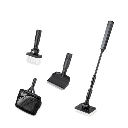 hygger Small Aquarium Cleaning Tools, 4 in 1 Fish Tank Cleaner Kit with Handle,Fish Net,Algae Scraper,Clean Brush,Flat Sponge - size: Small