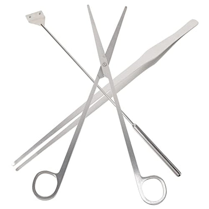 Aquarium Cleaning Kit 3-Piece Set of Fish Tank Maintenance Tools Glass Scraper Scissors and Tweezers for Aquatic Plants and Terrarium Care