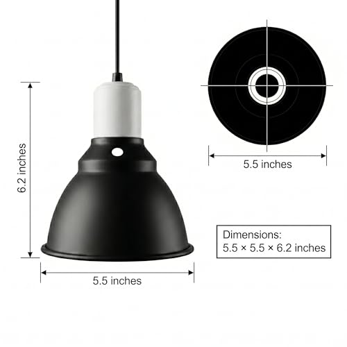 Reptile Light Fixture, 5.5 Inch Shallow Dome Light Fixture for UVA/UVB Heat Lamp, Reptile Heat Basking Bulb, Optical Reflection Heat Lamp Fixture Cover for Reptile Glass Tank Terrariums - size: Shallow Dome