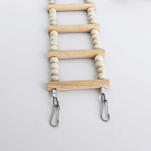 Bird Ladder Bridge, Wooden Pet Hamster Climbing & Swing Toys, Cage Accessories for Birds Rats Parrots Hamster Squirrel Sugar Gliders Parakeets Cockatiels - 8 Steps - 19.3 x 3.14 Inch - size: 8 Steps - 19.3 × 3.14 Inch