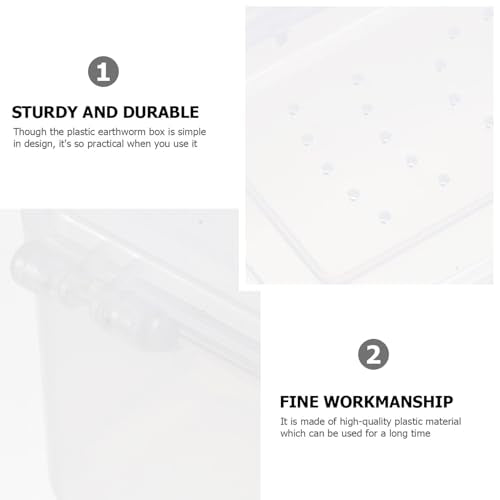 Beavorty 2pcs Breathable Blood Worm Breeding Box Portable Plastic Earthworm Storage Case for Reptile Feeding and Insect Incubation