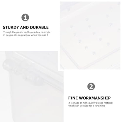 Beavorty 2pcs Breathable Blood Worm Breeding Box Portable Plastic Earthworm Storage Case for Reptile Feeding and Insect Incubation