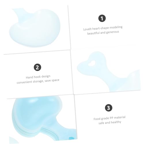 KESYOO 10PCS Heart-Shaped PET Food Spoon Set Food Scoop for Hamsters Reptiles Small Pets Household Use Easy to Clean
