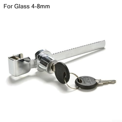 Sliding Glass Door Lock for Reptile Vivarium Terrarium Showcase Display Cabinet, Zinc Alloy Security Latch with Keys, Pet Enclosure Hardware(4-8mm) - size: 4-8mm