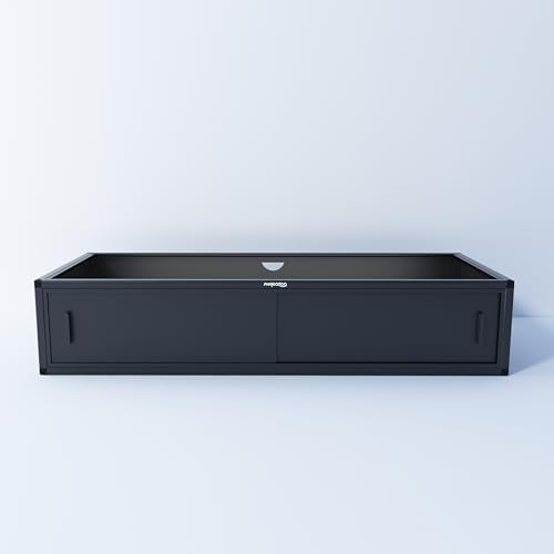 48" Reptile Terrarium Spacer Cabinet, Stand for 85/120 Gallon Enclosures, Black, PVC/Aluminum/Plastic, Reptile Stand, Cabinet, Snake Terrarium - color: Ultimate Black, size: 48x24x10 inch