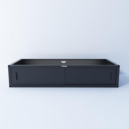 48" Reptile Terrarium Spacer Cabinet, Stand for 85/120 Gallon Enclosures, Black, PVC/Aluminum/Plastic, Reptile Stand, Cabinet, Snake Terrarium - color: Ultimate Black, size: 48x24x10 inch