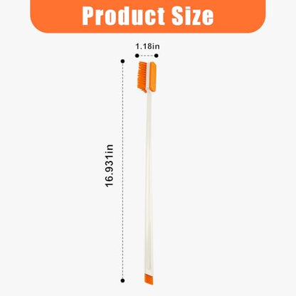 Rislobx 1PCS Small Aquarium Cleaning Tool, Algae Scraper for Fish Tank, Long Handle Aquarium Brush, Fish Tank Cleaner Adapted for Glass and Acrylic Aquariums (Longer) - color: Orange Longer