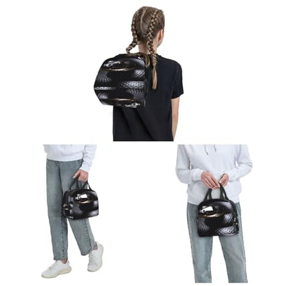 Insulated Lunch Bag Black Snake Lunch Box for Women Men Reusable Leakproof Lunch Cooler Bag for Office Picnic - color: Black Snake
