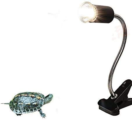 UVA UVB Light Bulb Reptile Ceramic Heat Lamp Pet Heating Bulb Holder Clamp Lamp Fixture Heating Light Lamp For Reptiles,Aquarium Reptile Light Adjustable Habitat Lighting Stand,110V-130V(Black)