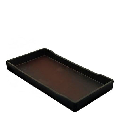 OMEM Reptile Bowl Large Food and Water Dish Enough Space Also Fit for Bath Simulated Wood Grain Surface (S, Black) - color: Black, size: S (Lot de 1)