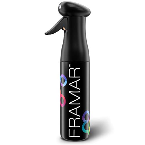 FRAMAR Premium Hair Mister Spray Bottle, Continuous Spray Bottle For Hair | Water Sprayer, Continuous Mister for Salon Supplies, Ultra Fine Mist, Black 250 ml - color: Black