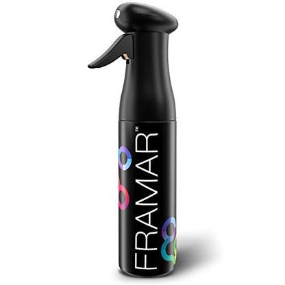 FRAMAR Premium Hair Mister Spray Bottle, Continuous Spray Bottle For Hair | Water Sprayer, Continuous Mister for Salon Supplies, Ultra Fine Mist, Black 250 ml - color: Black