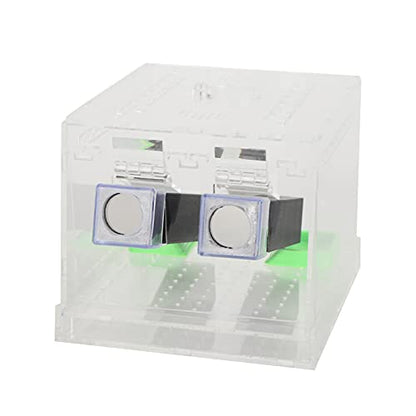 Cricket Keeper, Equipped with Water/Food Feeding Tub High Transparency Acrylic Material Cricket Keeper with Tubes Safe and Non- for Office for Home(L)