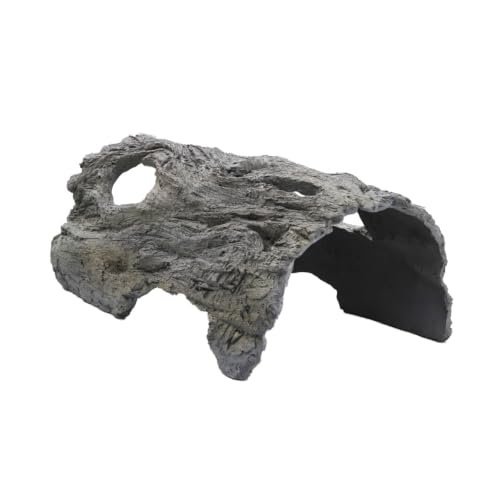 Fish Cave, Camouflage Hiding Shelter for Koi Pond, Realistic Underwater Sanctuary with Weighted Base to Protect Fish from Herons - color: Gray, size: Large