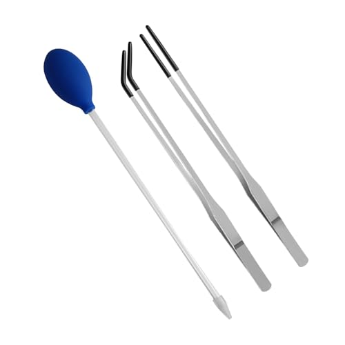 Reptiles Feeding Tongs Clamp Long Nonslip Coated Stainless Steel for Safe Pet Food Handling Pet Feeding Spoon Reptiles Tweezers - color: Feeding tweezers