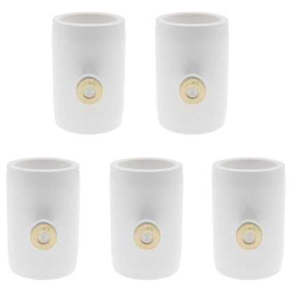 5 Pcs PVC Mist Nozzle Coupling with Brass Mist Nozzle for 1/2 Inch PVC Pipe for Greenhouse Outdoor Misting Cooling System (White)