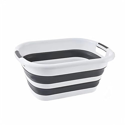 26L/40L Large Collapsible Mop Bucket with Handle for Cleaning, Silicone Portable Pet Bathtub for Puppy Small Dogs Cats, Foldable Laundry Basket Hamper Clothes Storage Bin Space Saving Design (26L) - size: 26L
