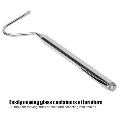 Stainless Steel Snake Hook | Extendable to 27in for Safe Reptile Handling | Duckbill Head Guards Snake Skin | Portable Hook for Field Use/Pet Snakes/Enclosures