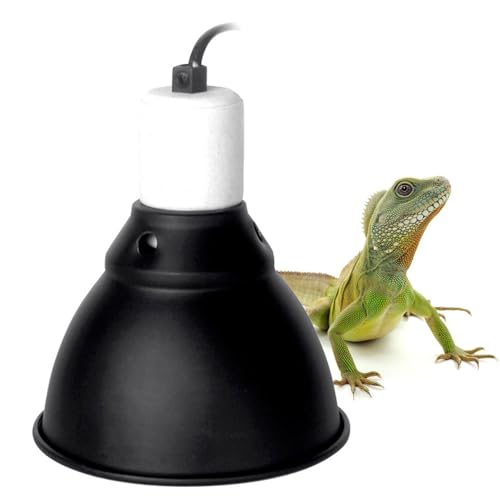 BNOSDM Reptile Light Fixture,5.5 Inch Shallow Dome Reptiles Heat Lamp Fixture for UVB UVA Bulb,Heat Basking Bulb,Optical Reflection Heat Lamp Fixtures for Reptile Amphibian Tank Terrariums - size: 5.5 Inch Shallow