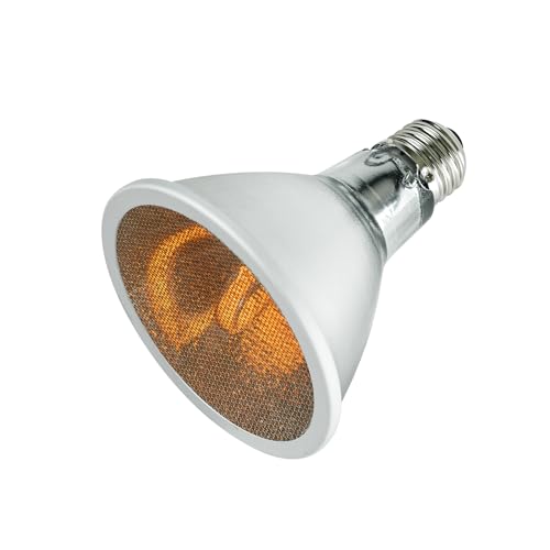 REPTI ZOO Reptile Basking Heat Lamp Bulb, 100W Splashproof Energy Saving Deep Heater Non-Luminous Carbon Infrared Heat Bulb for Reptile Amphibians - style: 100W