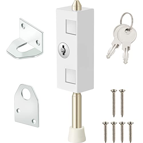 1 Piece Sliding Door Lock Rectangle Patio Door Lock Keyed for Glass Hinged Security Bar Steel Bolt Zinc Alloy Iron Portable to Prevent Sliding