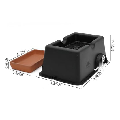 4 Pcs Small Reptile Hide Box Humidifier Caves Water Supply Hideout | Sink Basin, For Lizards, Gecko, Snake - size: 4 pcs